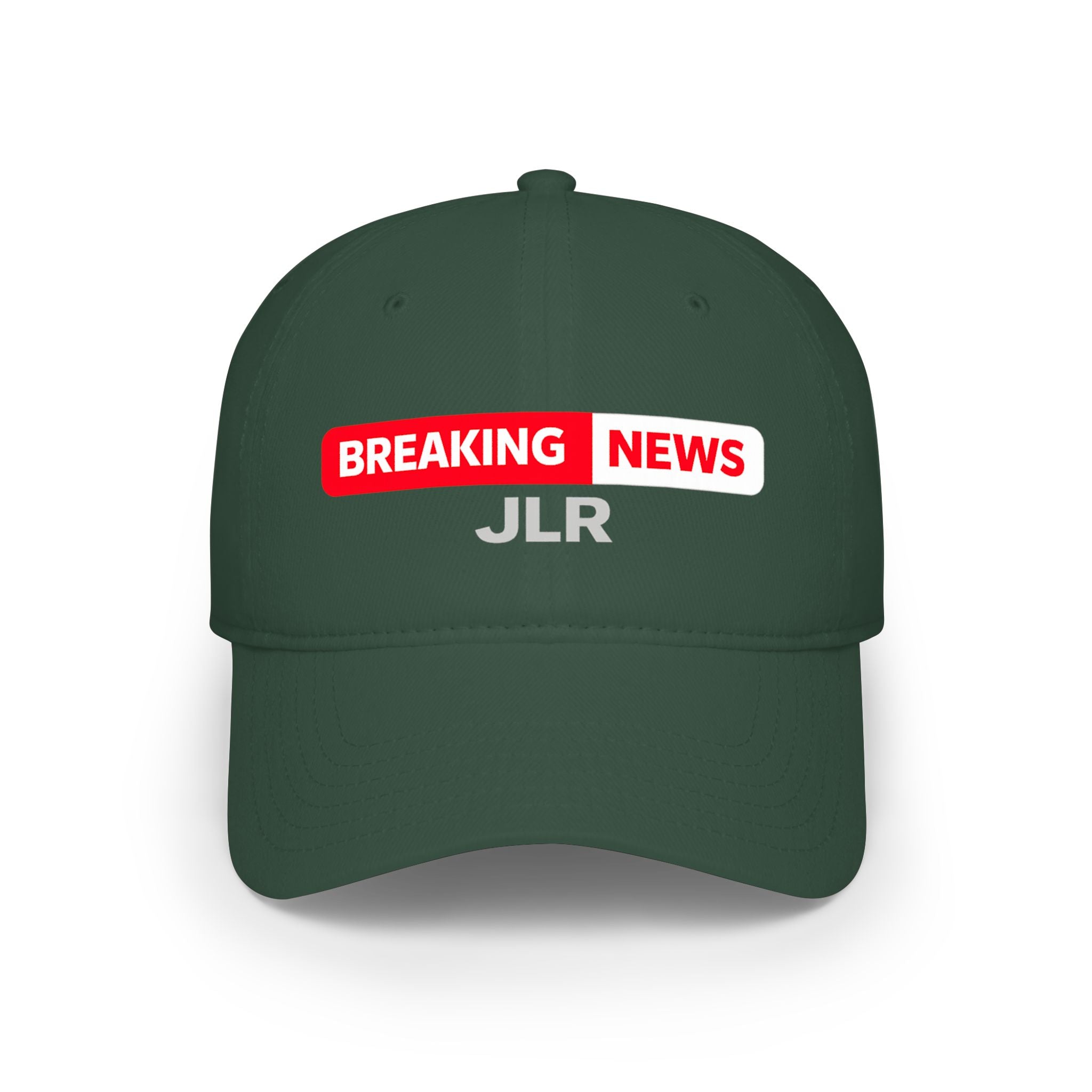Breaking News! JLR© Investigates Baseball Hat in dark green — front view