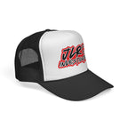 Trucker Cap — "JLR© Investigates" Retro Mesh Hat (Red, White & Blue)