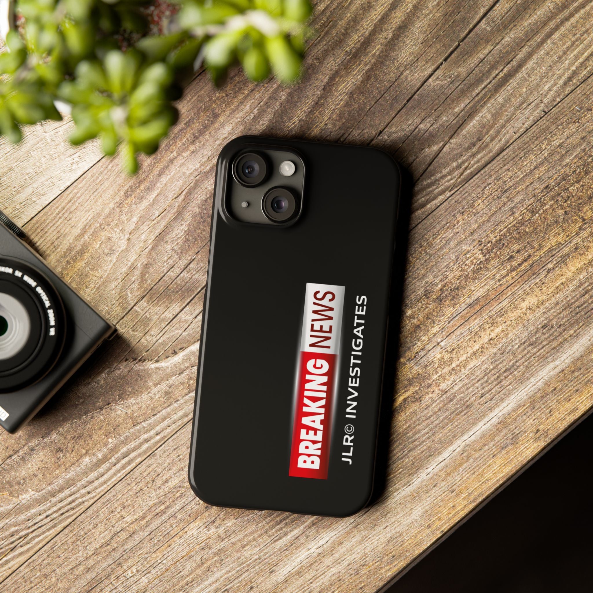 Slim Phone Case — "Breaking News" JLR© Investigates Graphic
