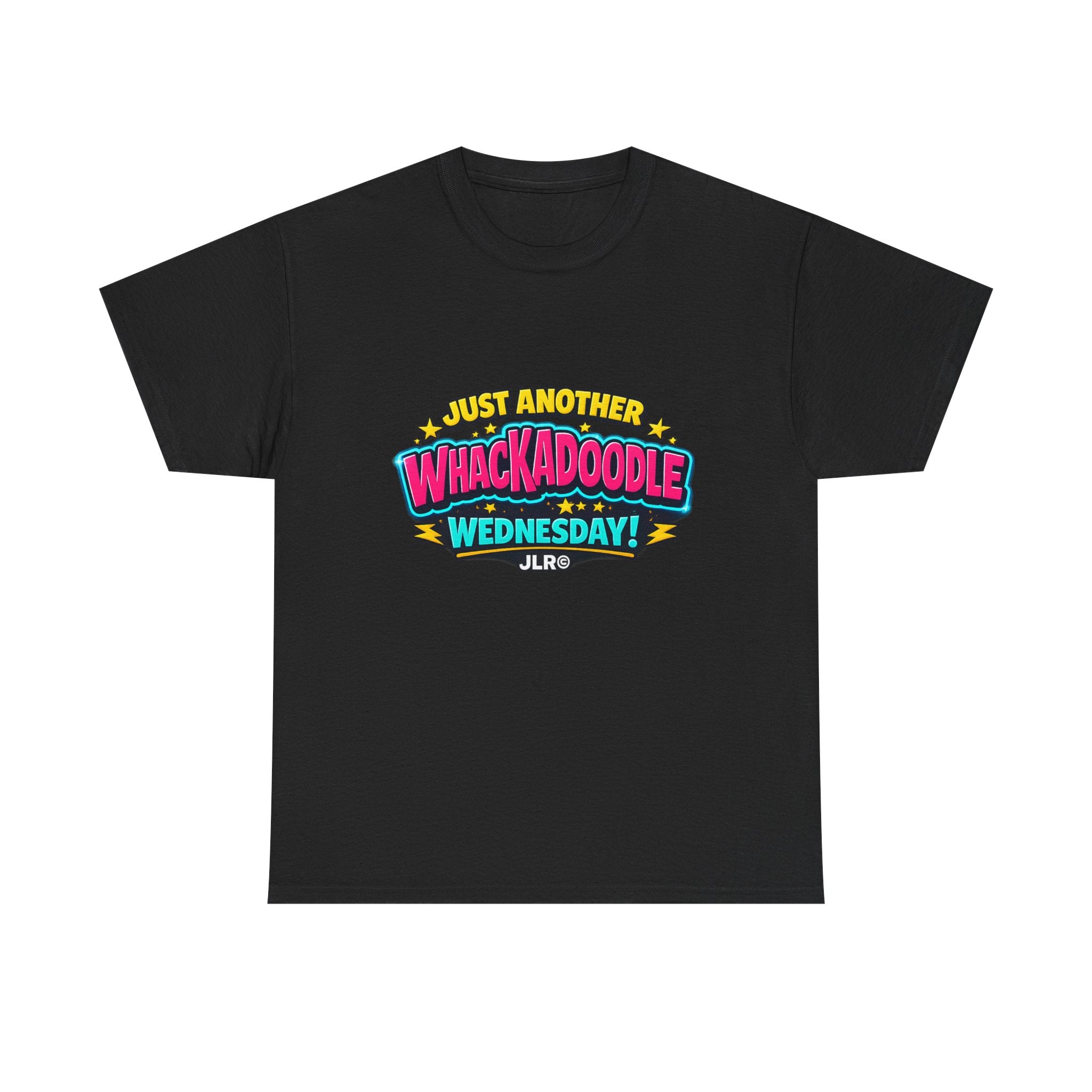 Black Whackadoodle Wednesday graphic t-shirt — JLR Investigates unisex bold retro tee