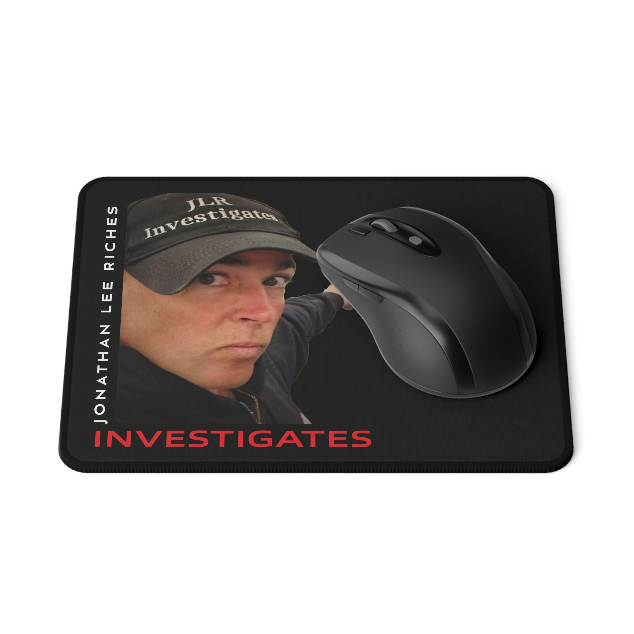 Investigates Gaming Mouse Pad — Jonathan Lee Riches Branded Non-Slip Desk Mat