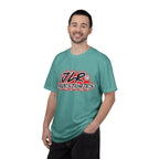 Male model wearing JLR© Investigates t-shirt in Seafoam — relaxed fit, crew neck, short sleeve