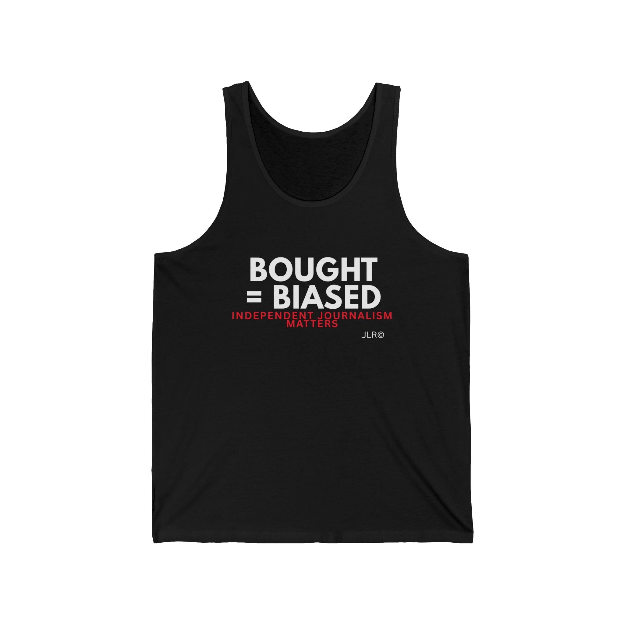 black independent journalism tank top JLR Investigates
