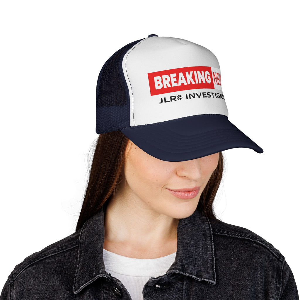 Trucker Cap — "Breaking News: JLR© Investigates Retro Mesh Hat