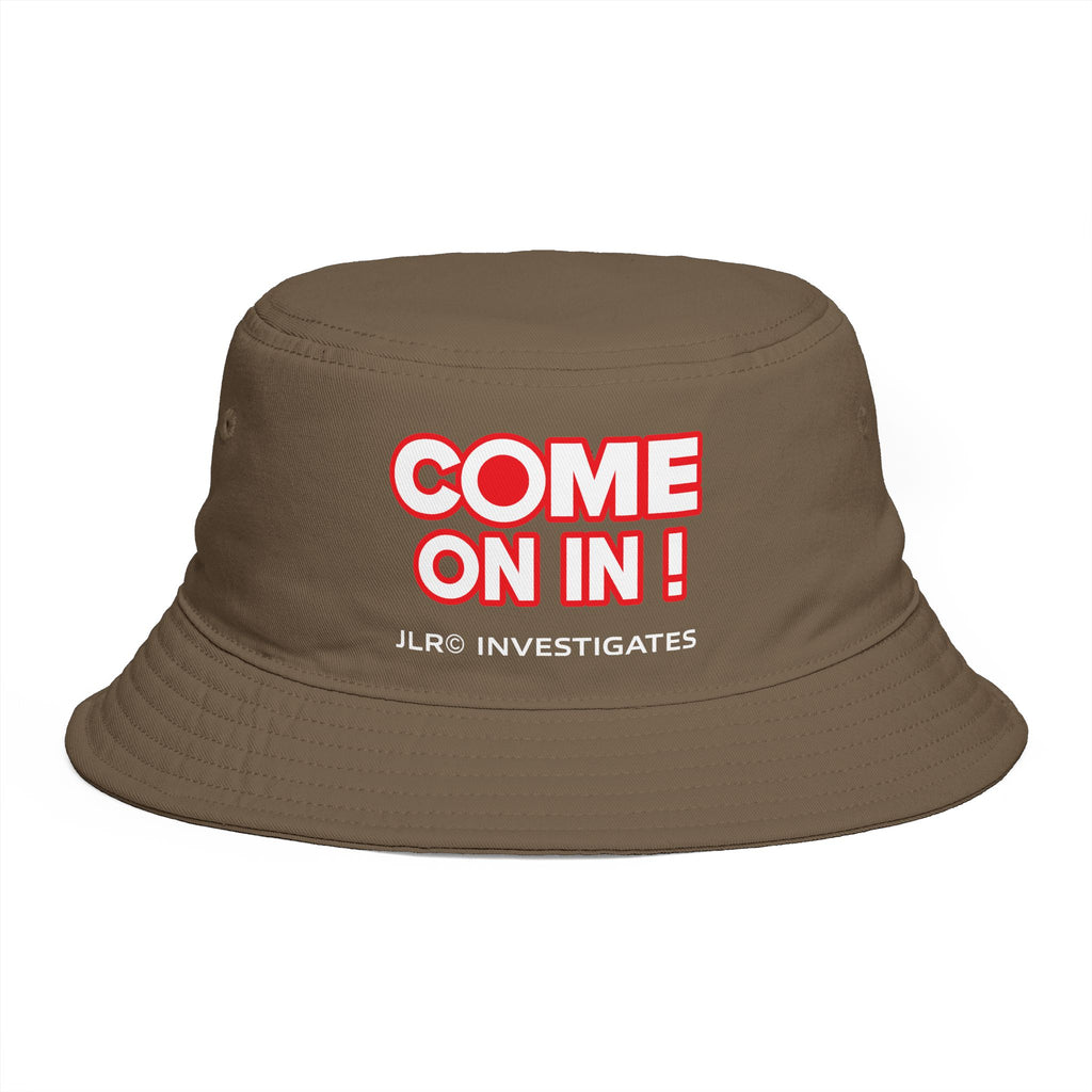 Bucket Hat — "COME ON IN! JLR© Investigates" Retro Investigative Logo