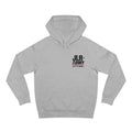 Athletic Heather JLR© Army “Let’s Roll” hoodie with a small left-chest logo, front view.