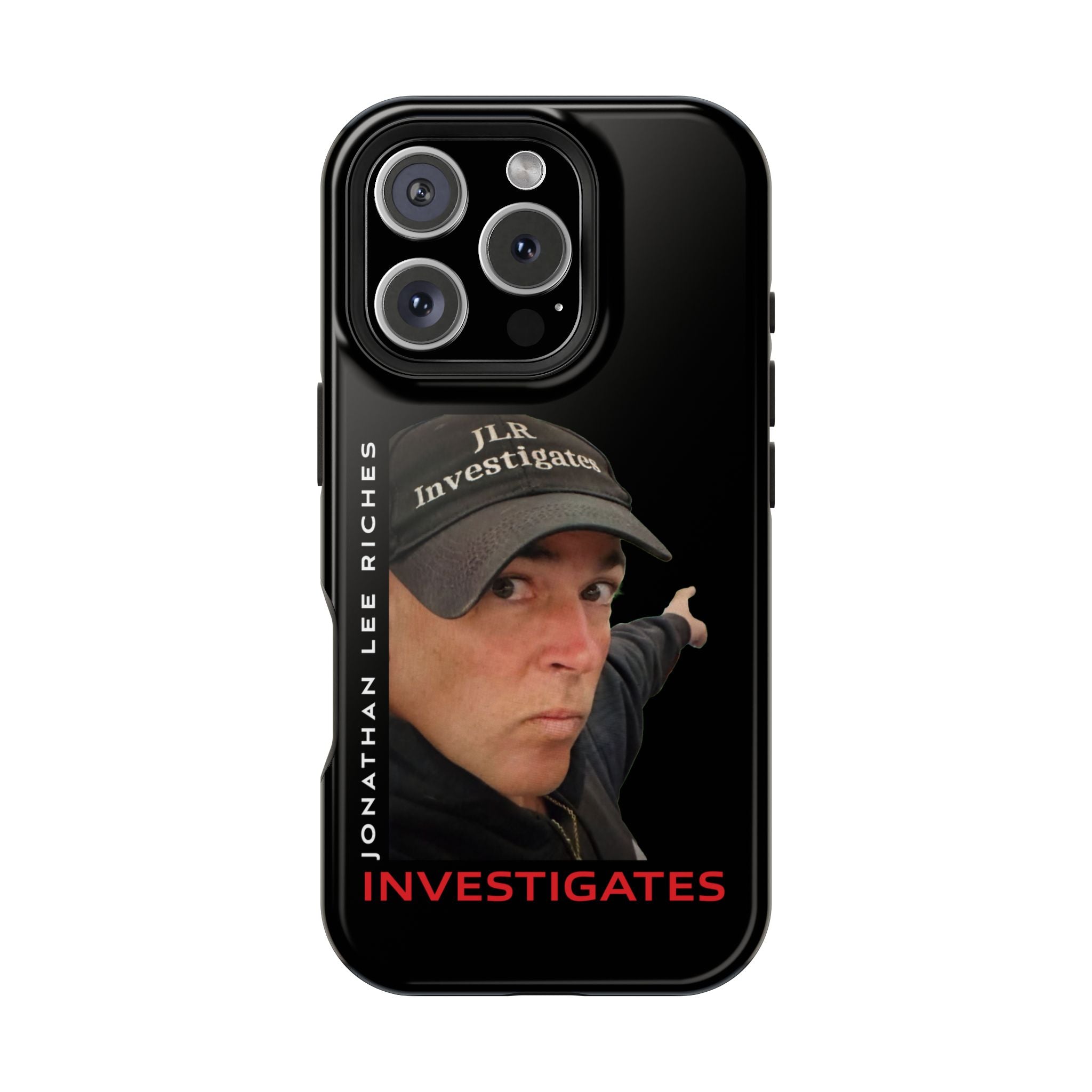Phone Case — 'JLR© Investigates' Magnetic Impact-Resistant Case with Jonathan Lee Riches Portrait