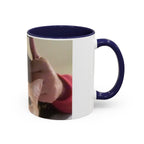 JLR Investigates and cat photo 11 oz ceramic mug — Navy interior and handle— JLR Investigates