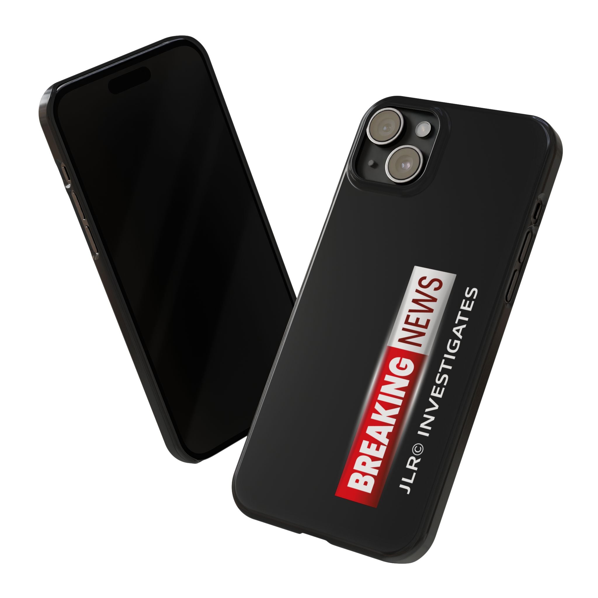 Slim Phone Case — "Breaking News" JLR© Investigates Graphic