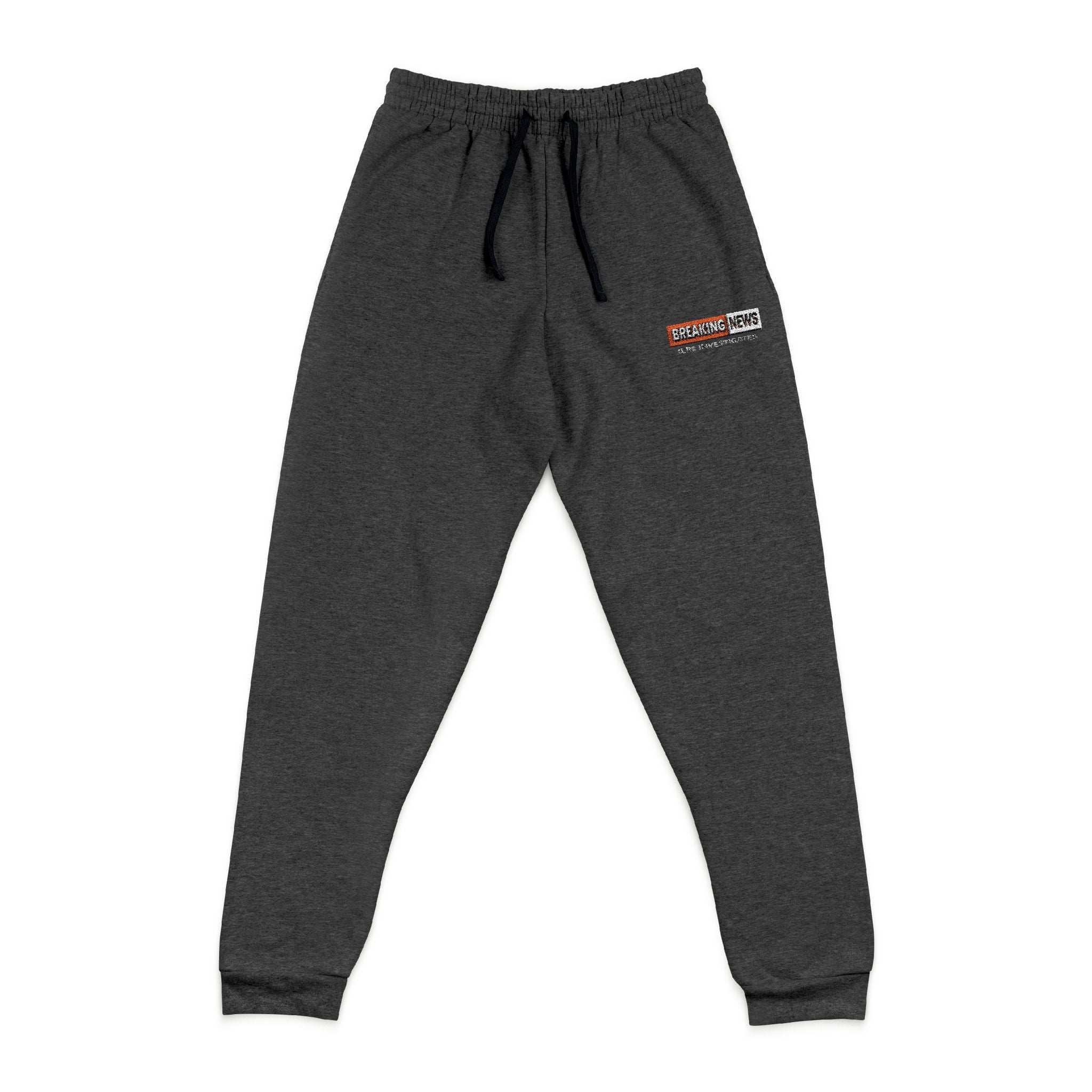 Embroidered Breaking News JLR© Investigates Joggers — Cozy Grey Sweatpants