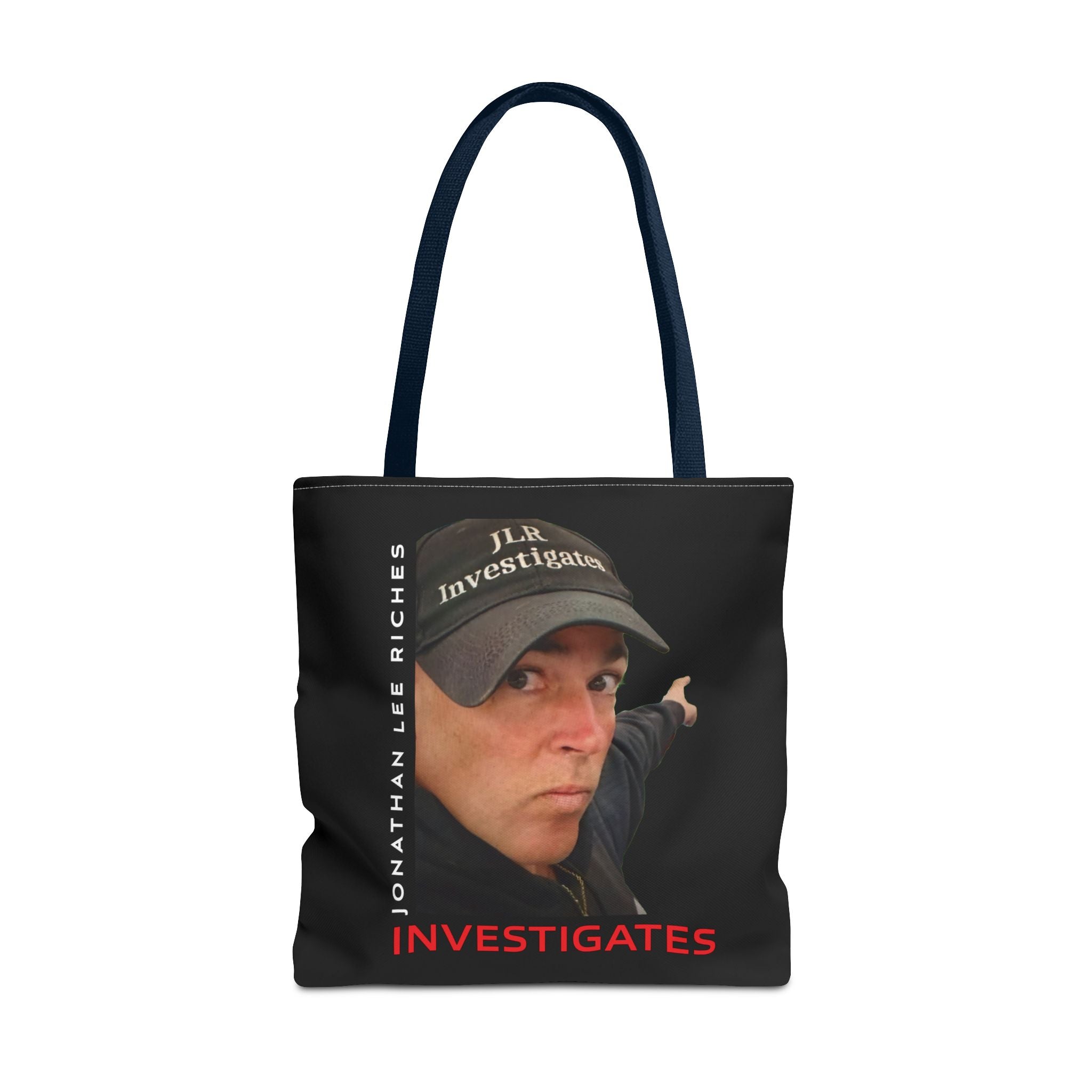 Jonathan Lee Riches Investigates Tote Bag — Investigative Podcast Host Photo Tote