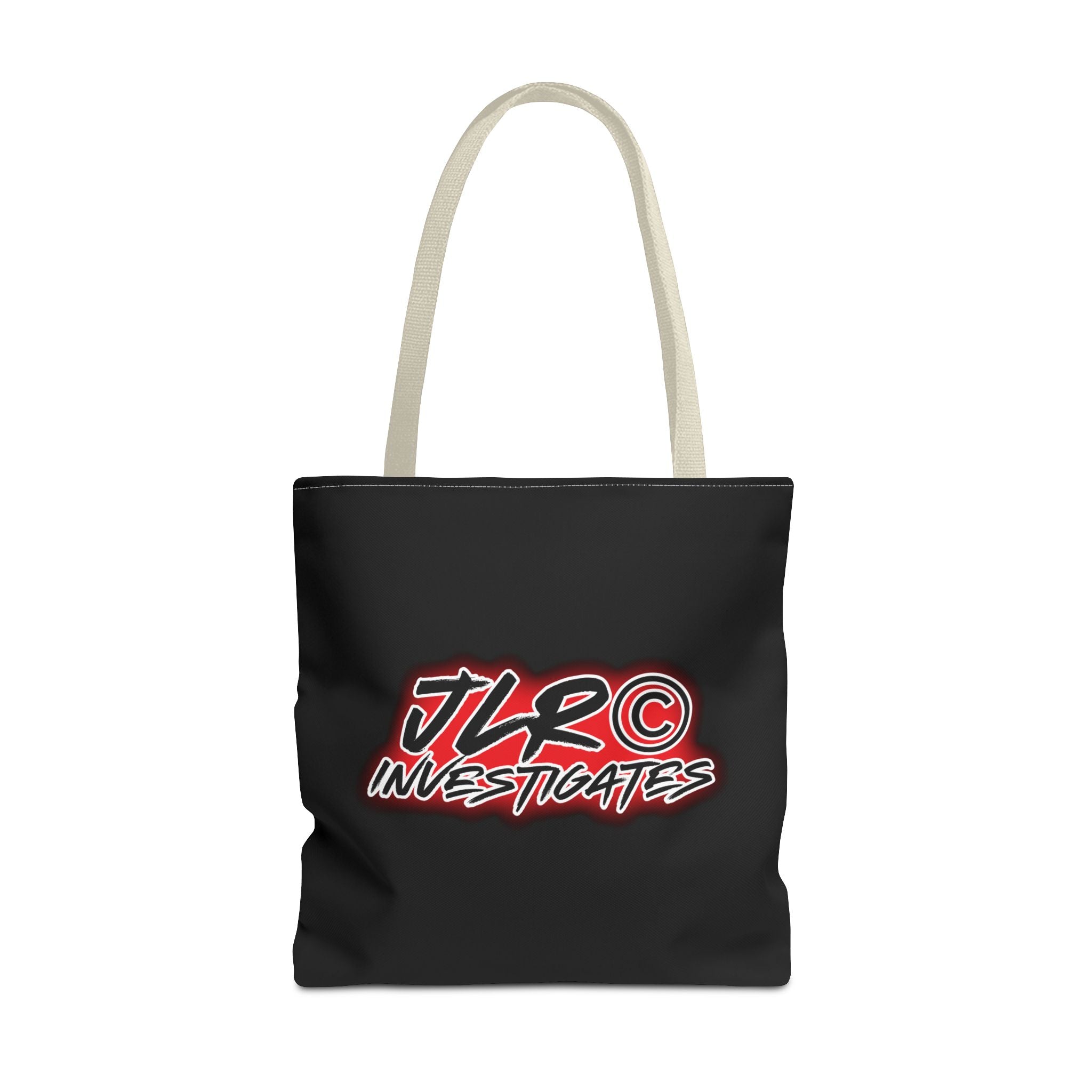 JLR© Investigates Logo Tote Bag — Black Branded Everyday Tote