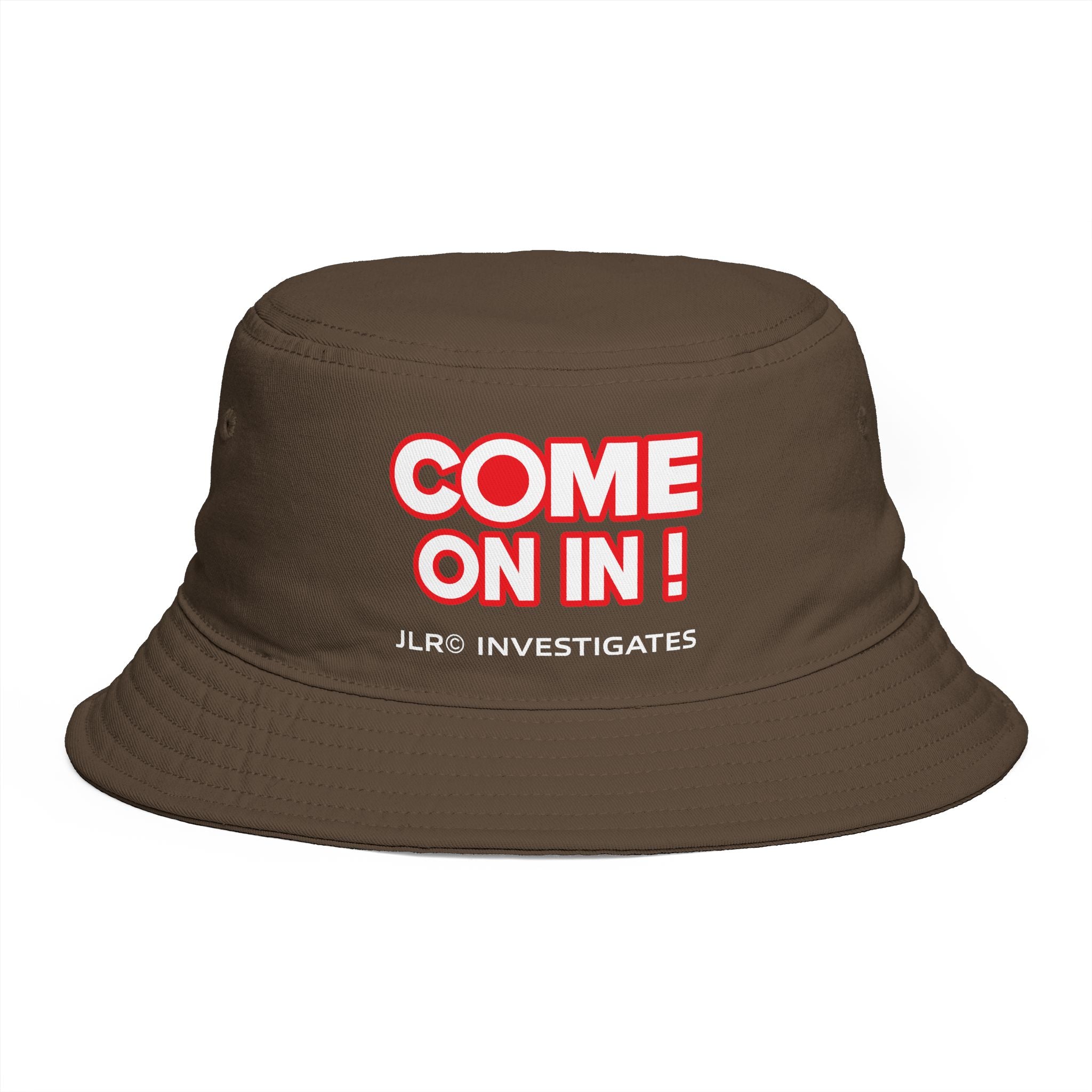 Bucket Hat — "COME ON IN! JLR© Investigates" Retro Investigative Logo