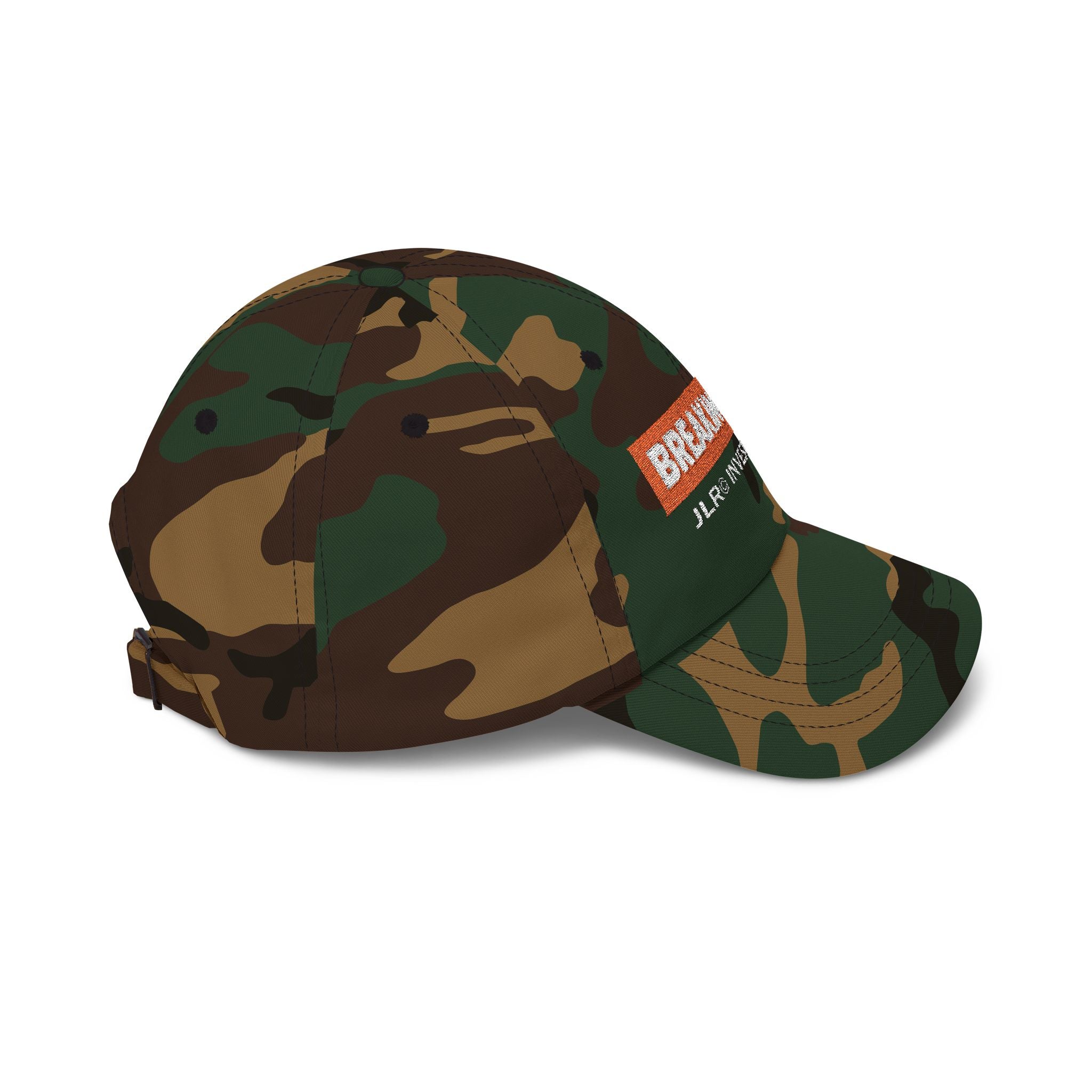 Breaking News Dad Cap — "Breaking News: JLR© Investigates" Camo Baseball Hat