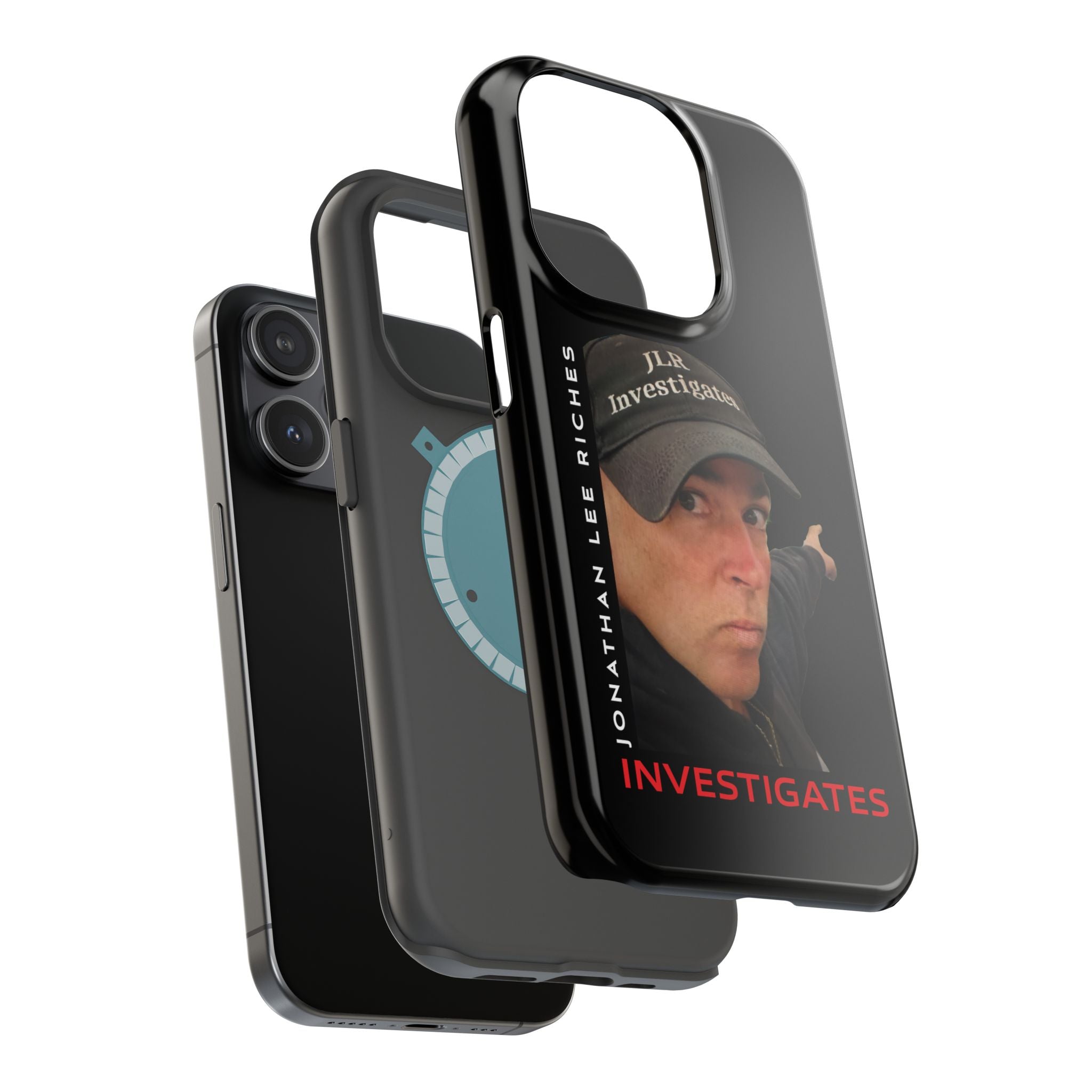 Phone Case — 'JLR© Investigates' Magnetic Impact-Resistant Case with Jonathan Lee Riches Portrait