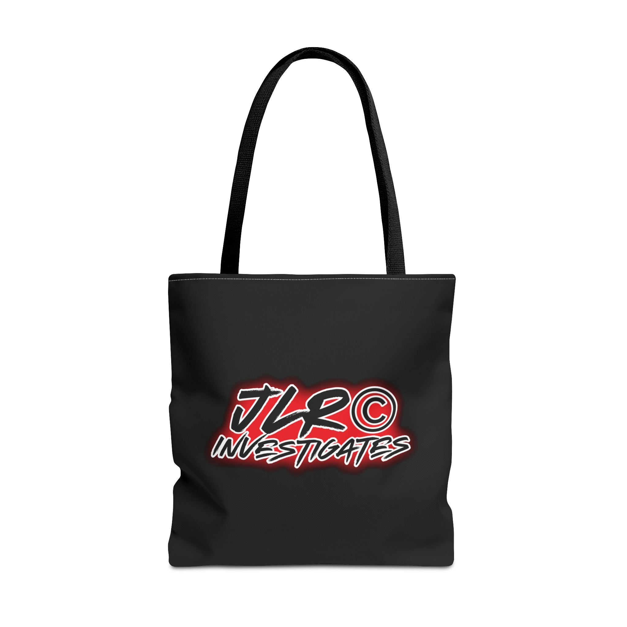 JLR© Investigates Logo Tote Bag — Black Branded Everyday Tote