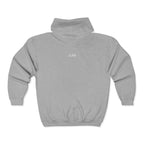 Whackadoodle Halloween Full-Zip Hoodie in Sport Grey — back view with JLR© logo
