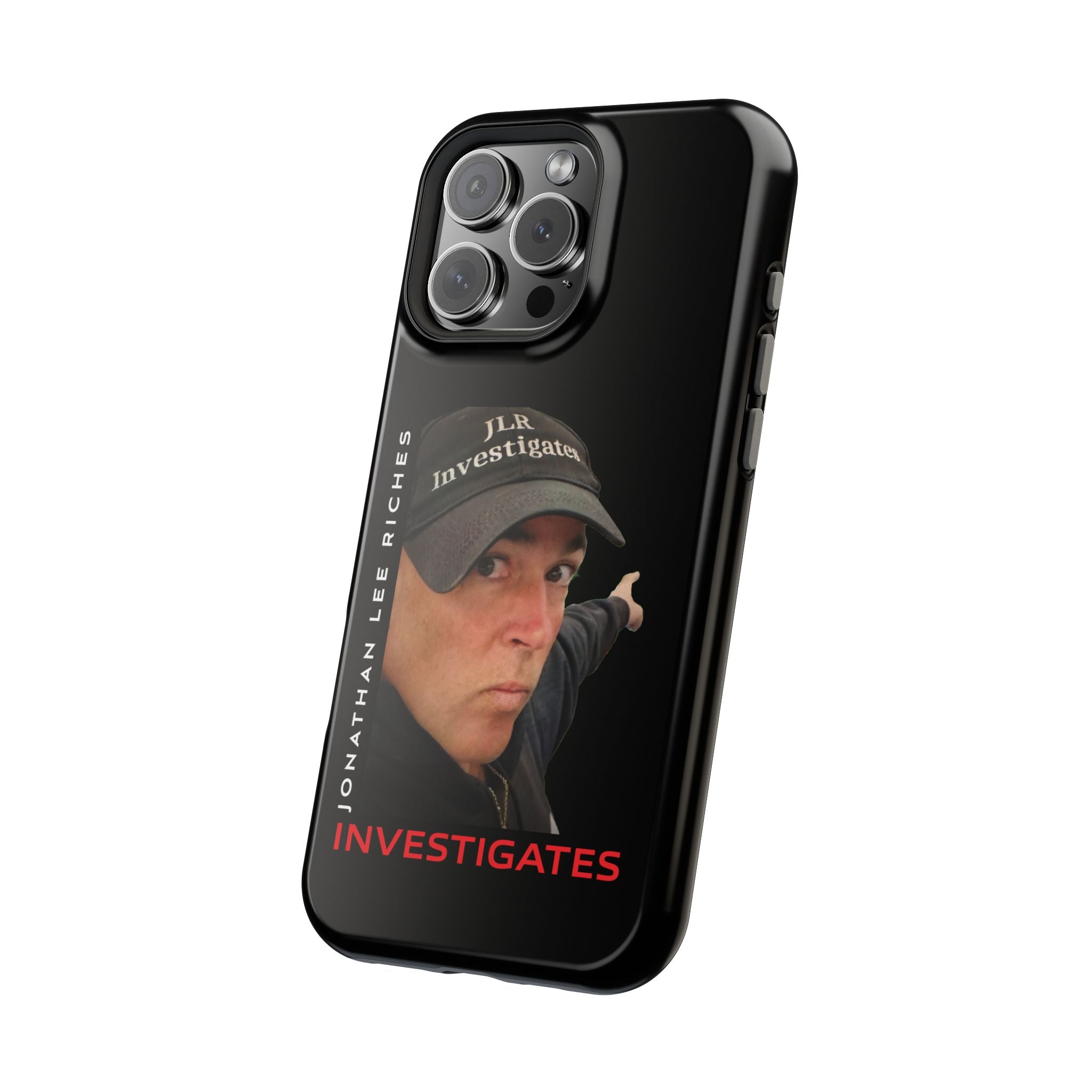 Phone Case — 'JLR© Investigates' Magnetic Impact-Resistant Case with Jonathan Lee Riches Portrait