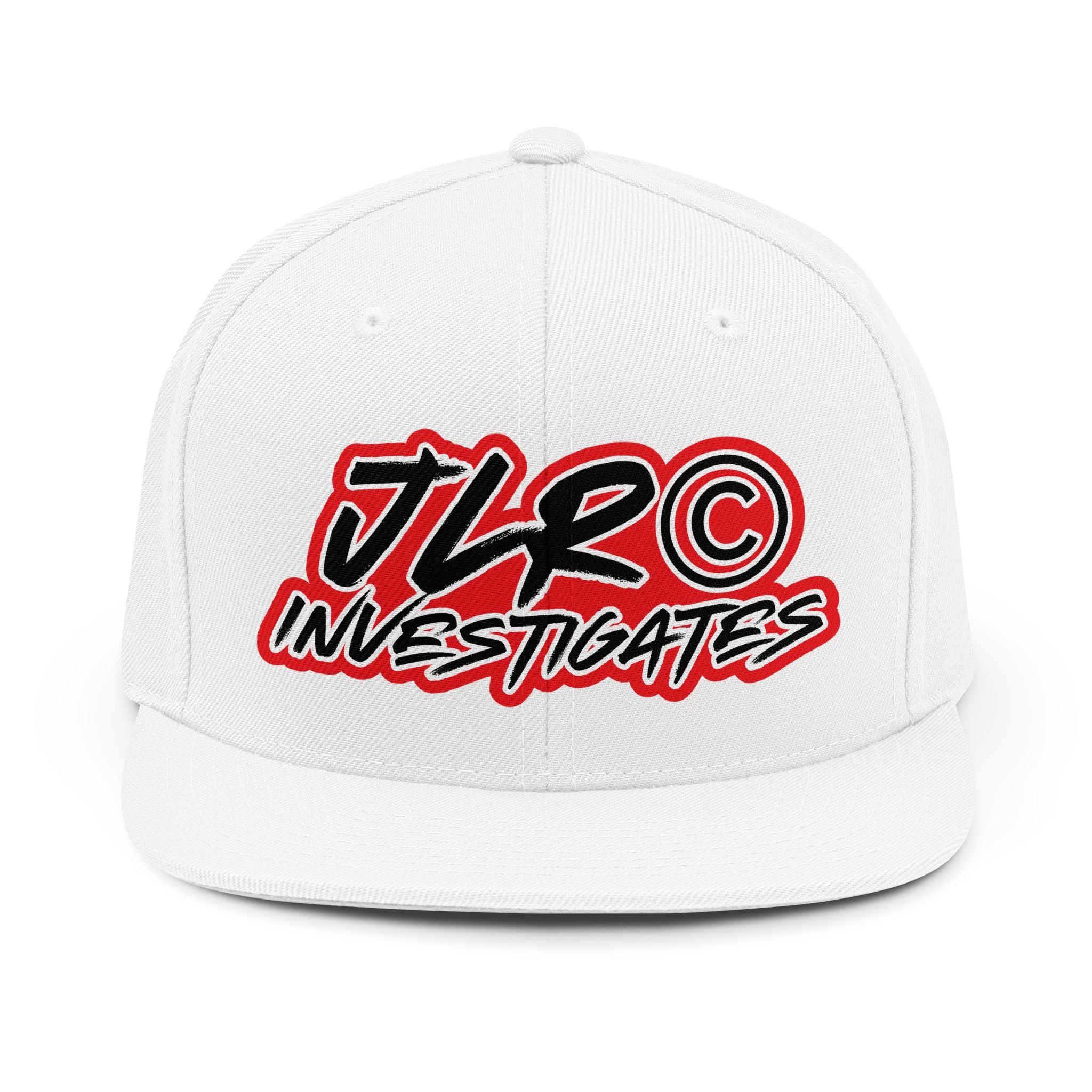 Snapback Hat — "JLR© Investigates" Logo Streetwear Cap