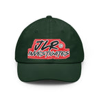 JLR© Investigates dad cap in forest green with bold graphic logo print