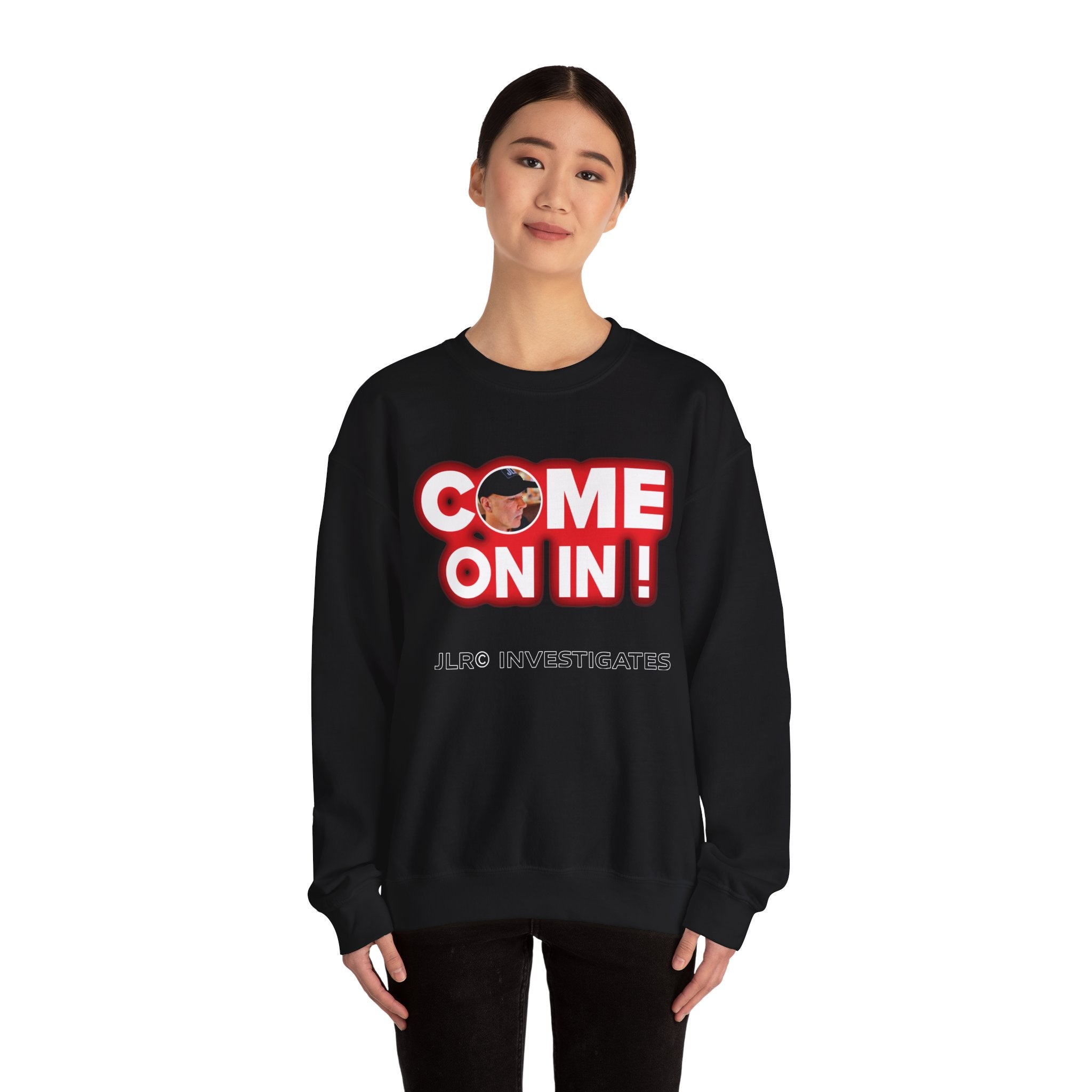 Come On In! JLR© Investigates Unisex Heavy Blend™ Crewneck Sweatshirt