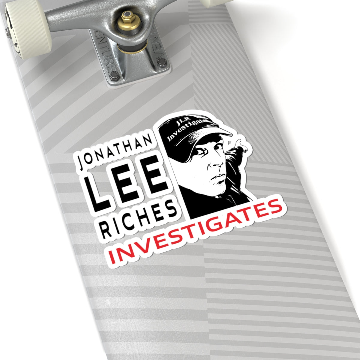 Jonathan Lee Riches Investigates Sticker — Kiss-Cut Laptop Decal