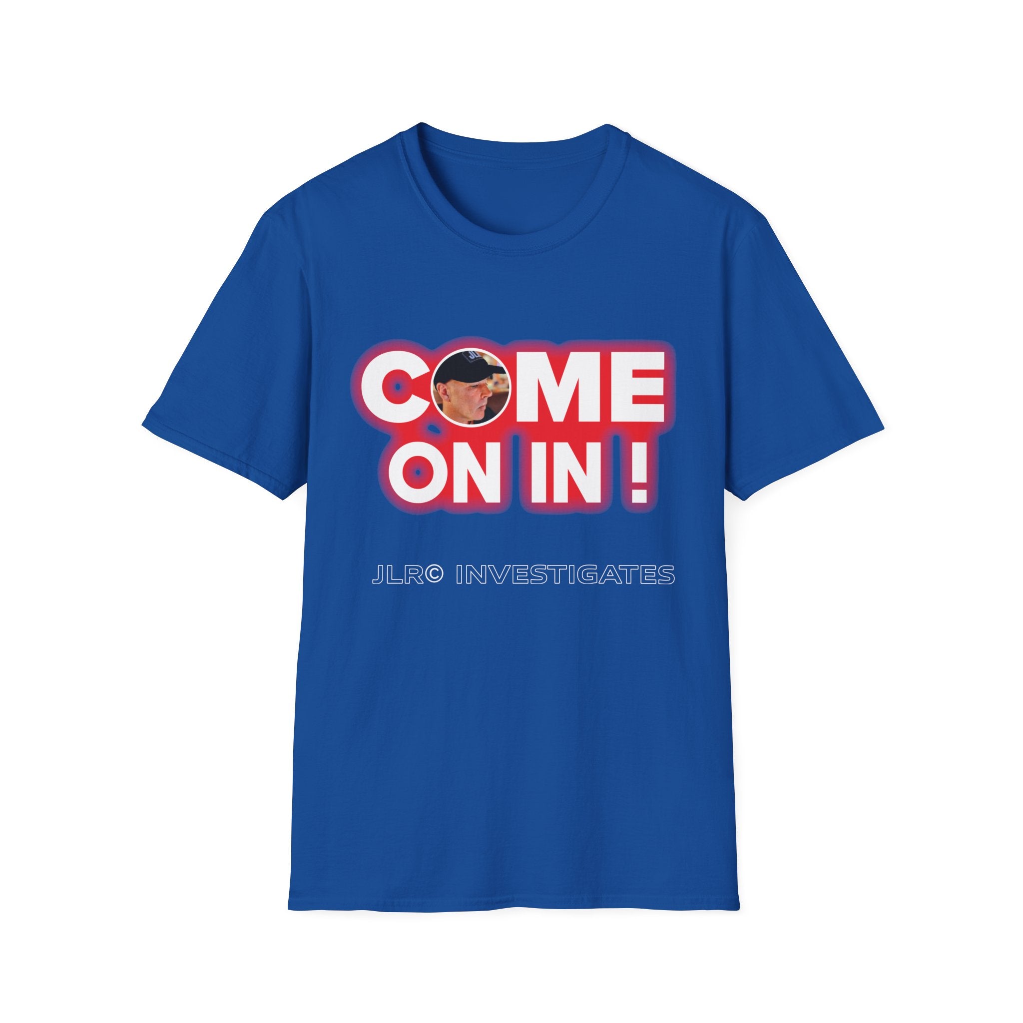 Come On In! JLR© Investigates Unisex Softstyle T-Shirt