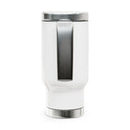Just Another Whackadoodle Wednesday thermos handle view— bold JLR Investigates branded tumbler — JLR Investigate