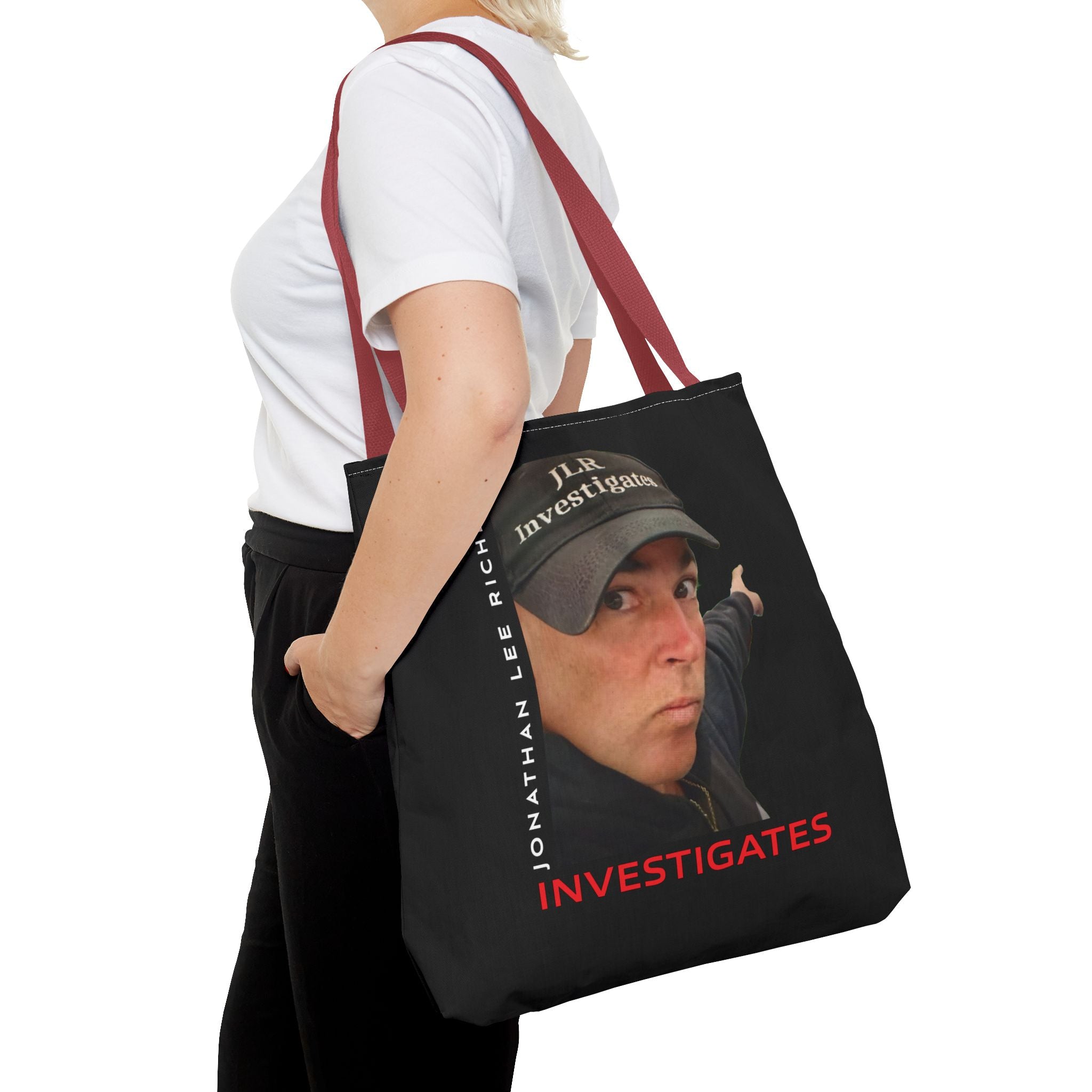 Jonathan Lee Riches Investigates Tote Bag — Investigative Podcast Host Photo Tote