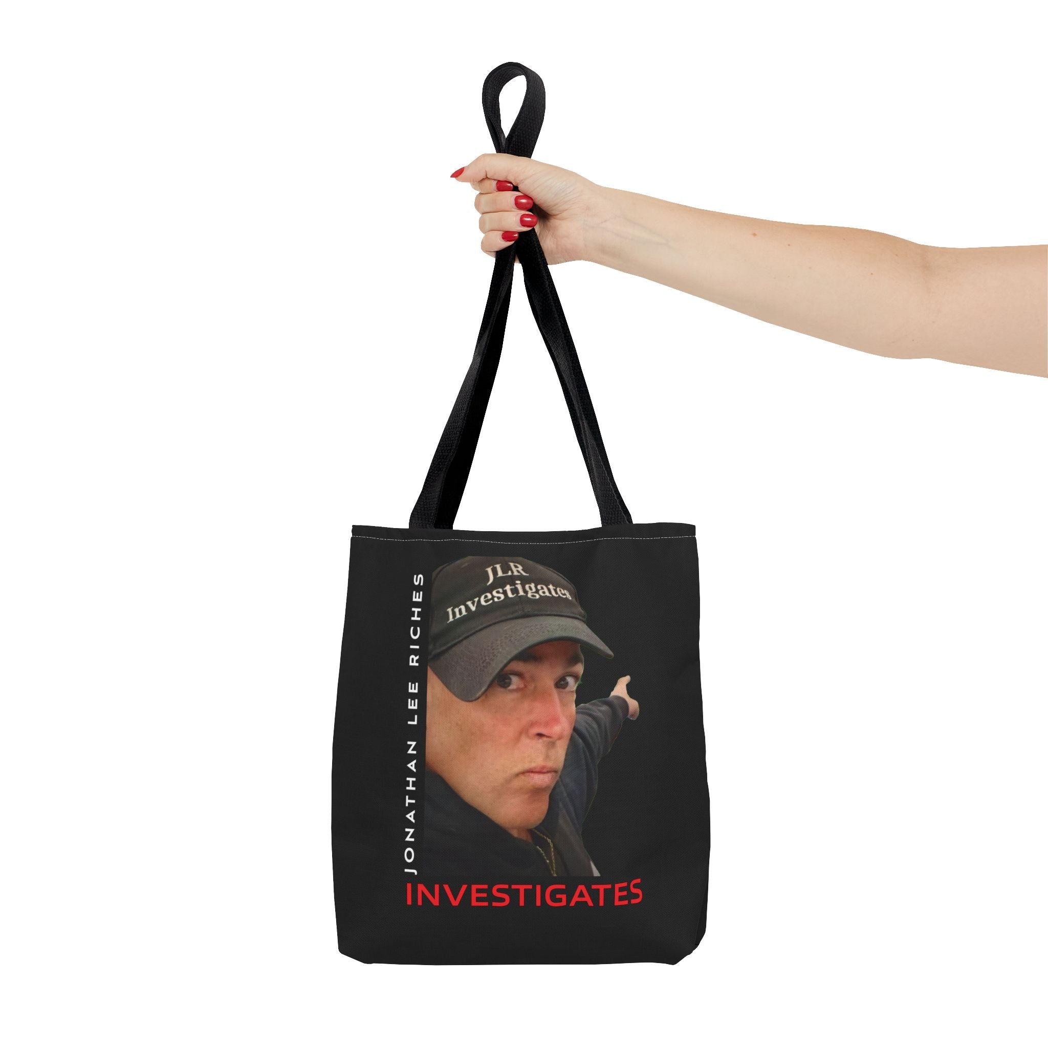 Jonathan Lee Riches Investigates Tote Bag — Investigative Podcast Host Photo Tote