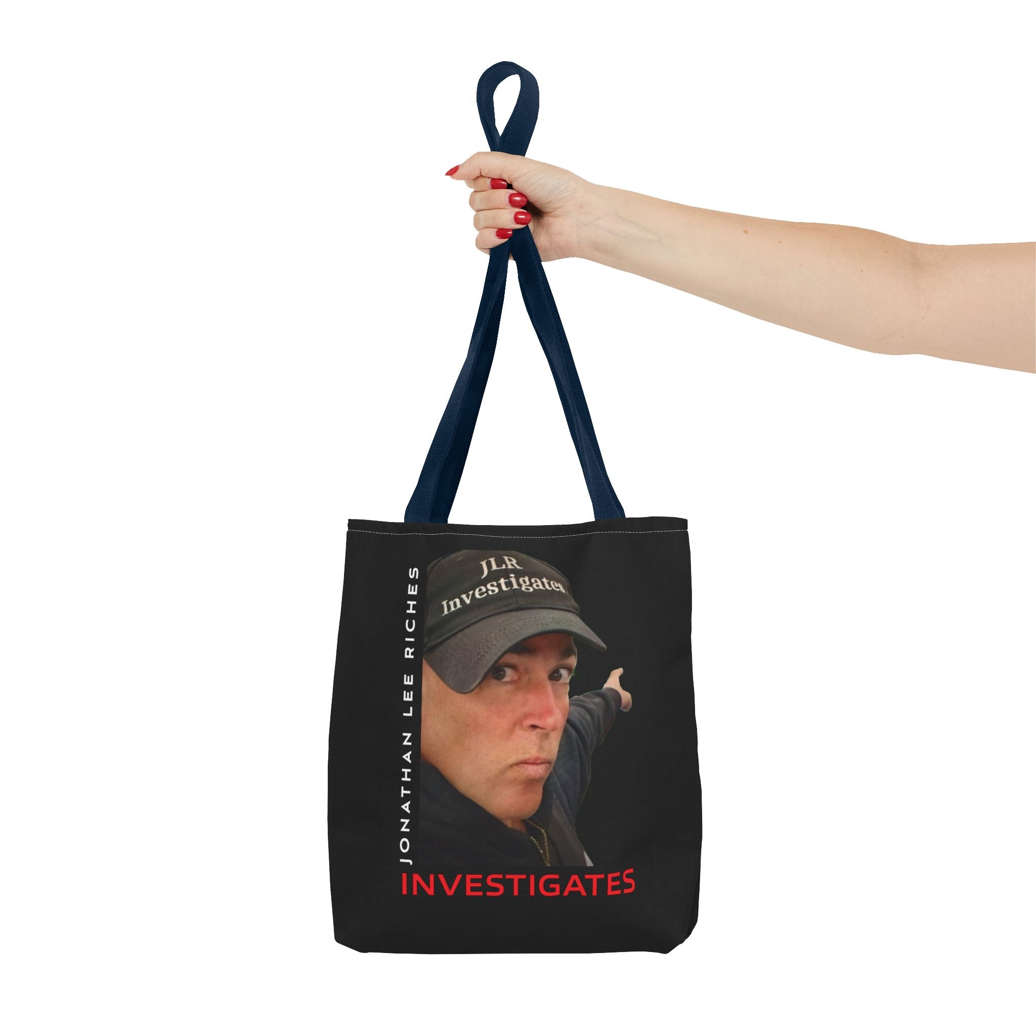 Jonathan Lee Riches Investigates Tote Bag — Investigative Podcast Host Photo Tote