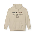 Fresh Coffee Hoodie – JLR© Investigates, sand color, flat lay front view