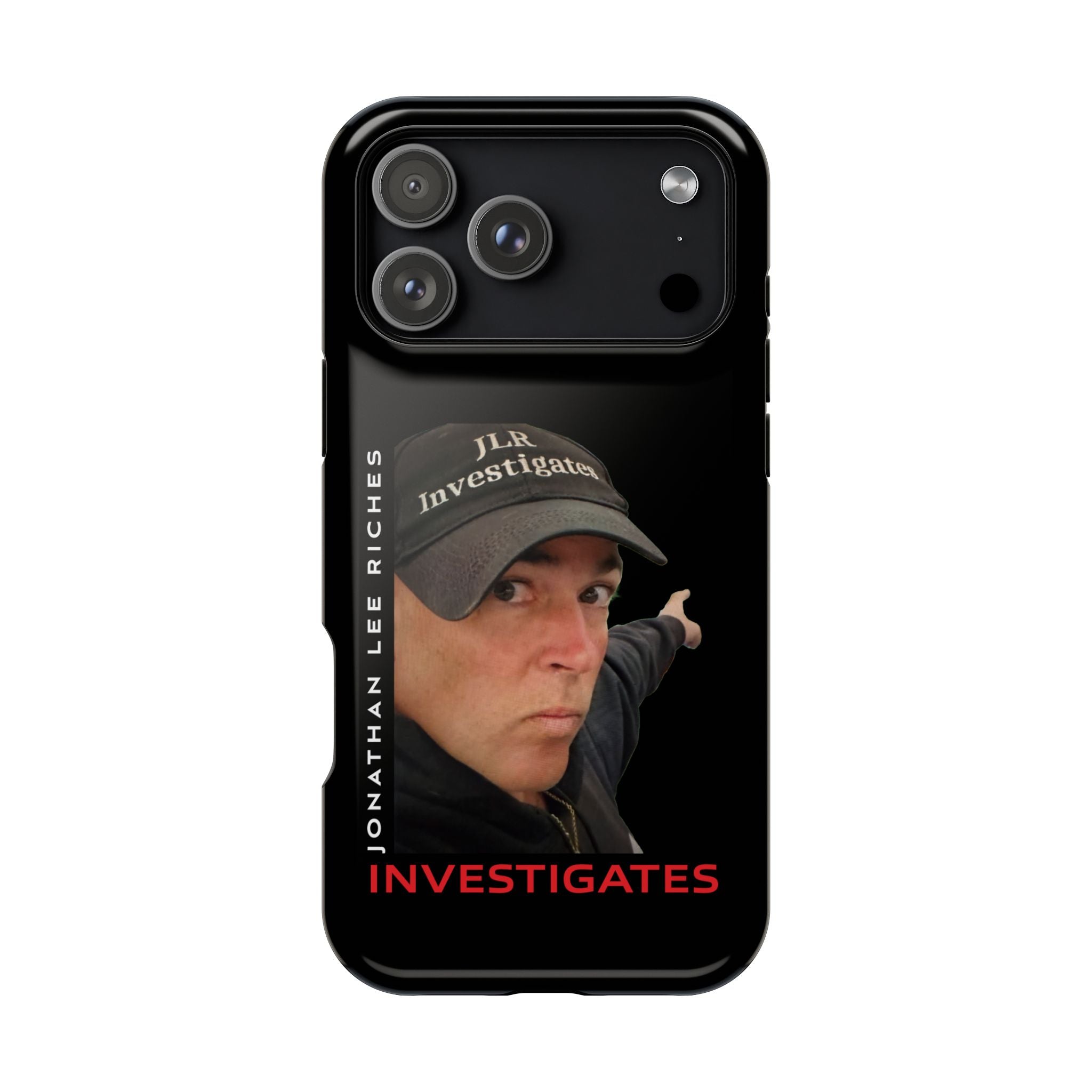 Phone Case — 'JLR© Investigates' Magnetic Impact-Resistant Case with Jonathan Lee Riches Portrait