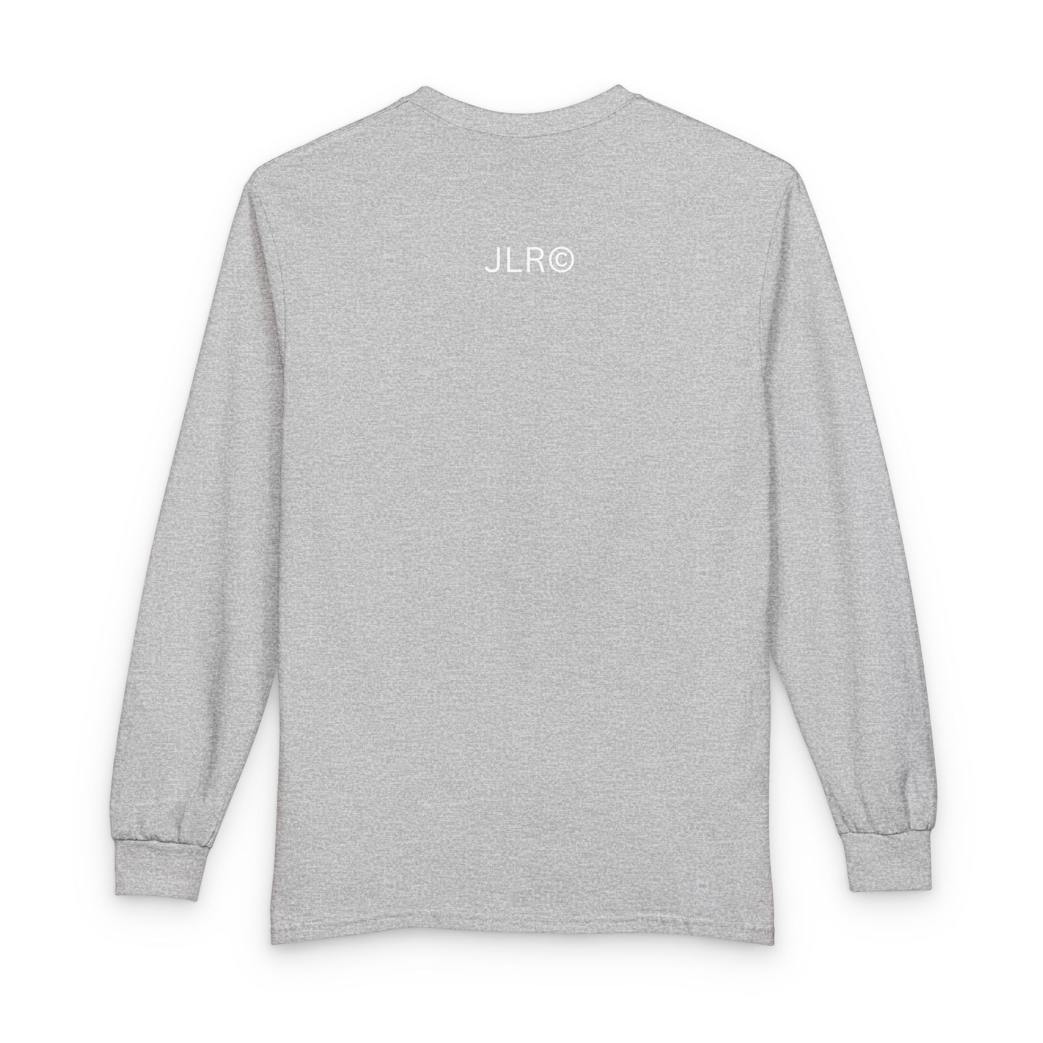 Whackadoodle Halloween Long Sleeve T-Shirt in Sport Grey — back view with JLR© logo