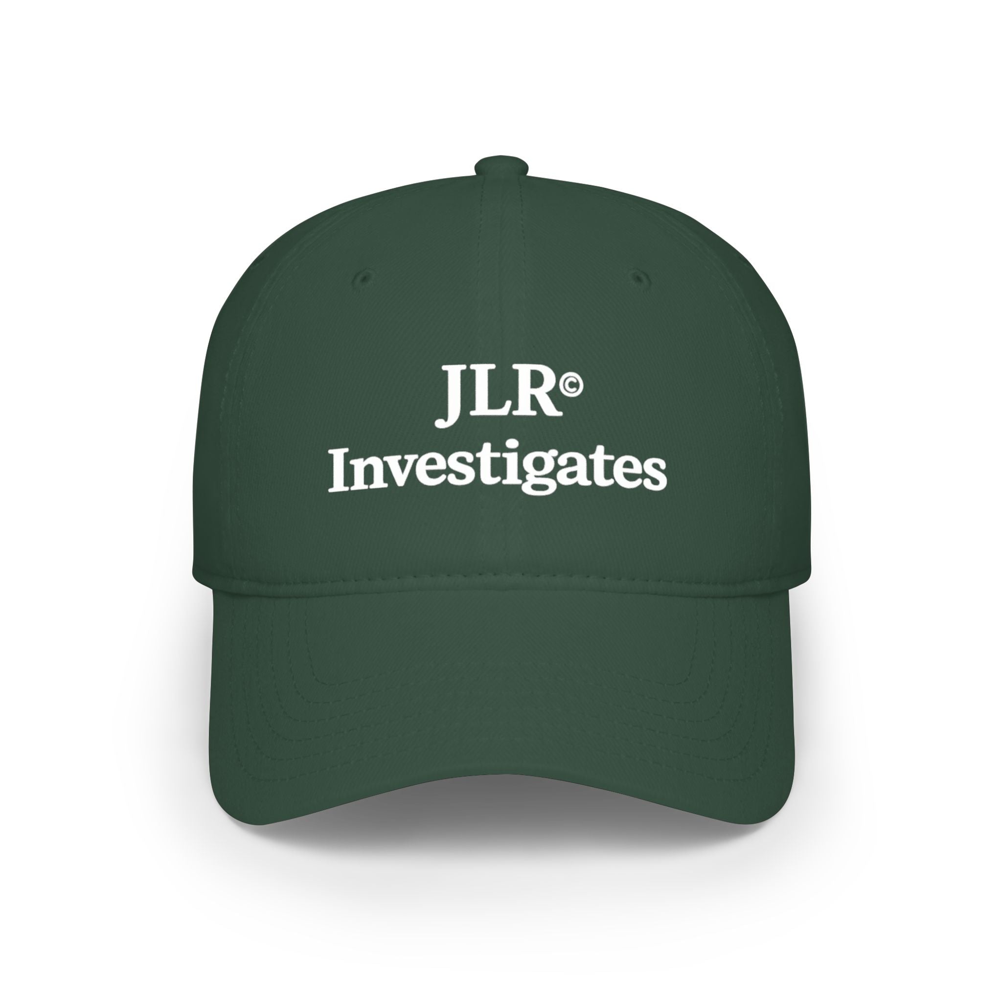 Retro JLR© Investigates Baseball Hat in dark green — front view