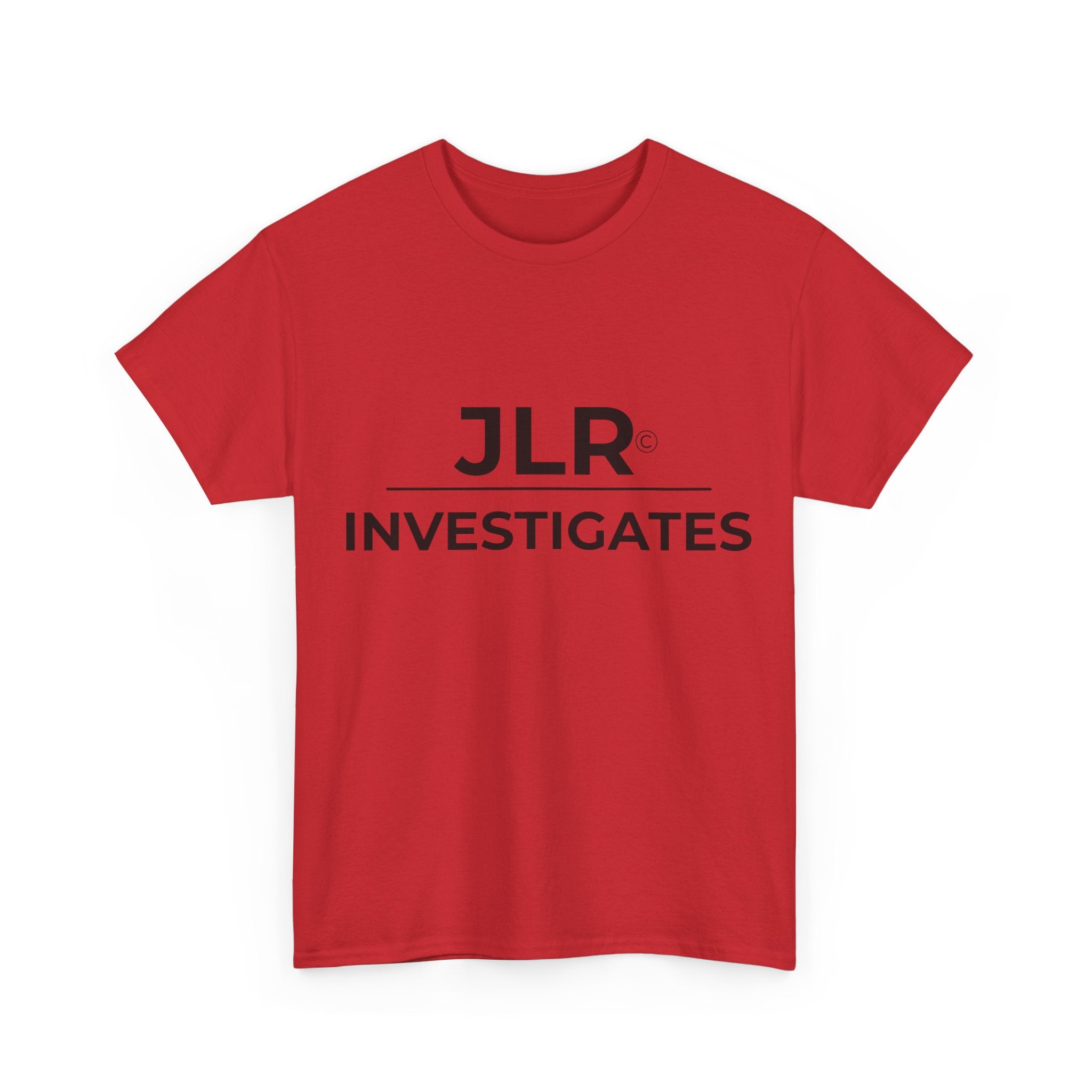 JLR Investigates Simple Red graphic t-shirt — JLR Investigates unisex clean logo tee
