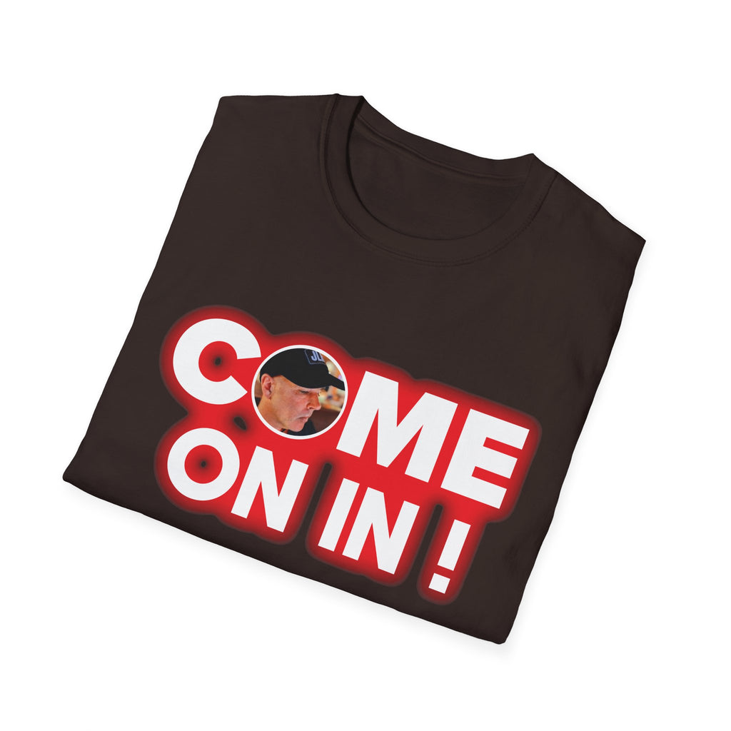 Come On In! JLR© Investigates Unisex Softstyle T-Shirt