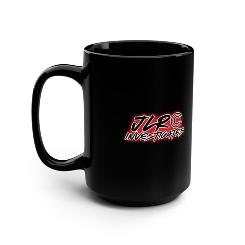 Black 15oz Coffee Mug — JLR© Investigates Logo