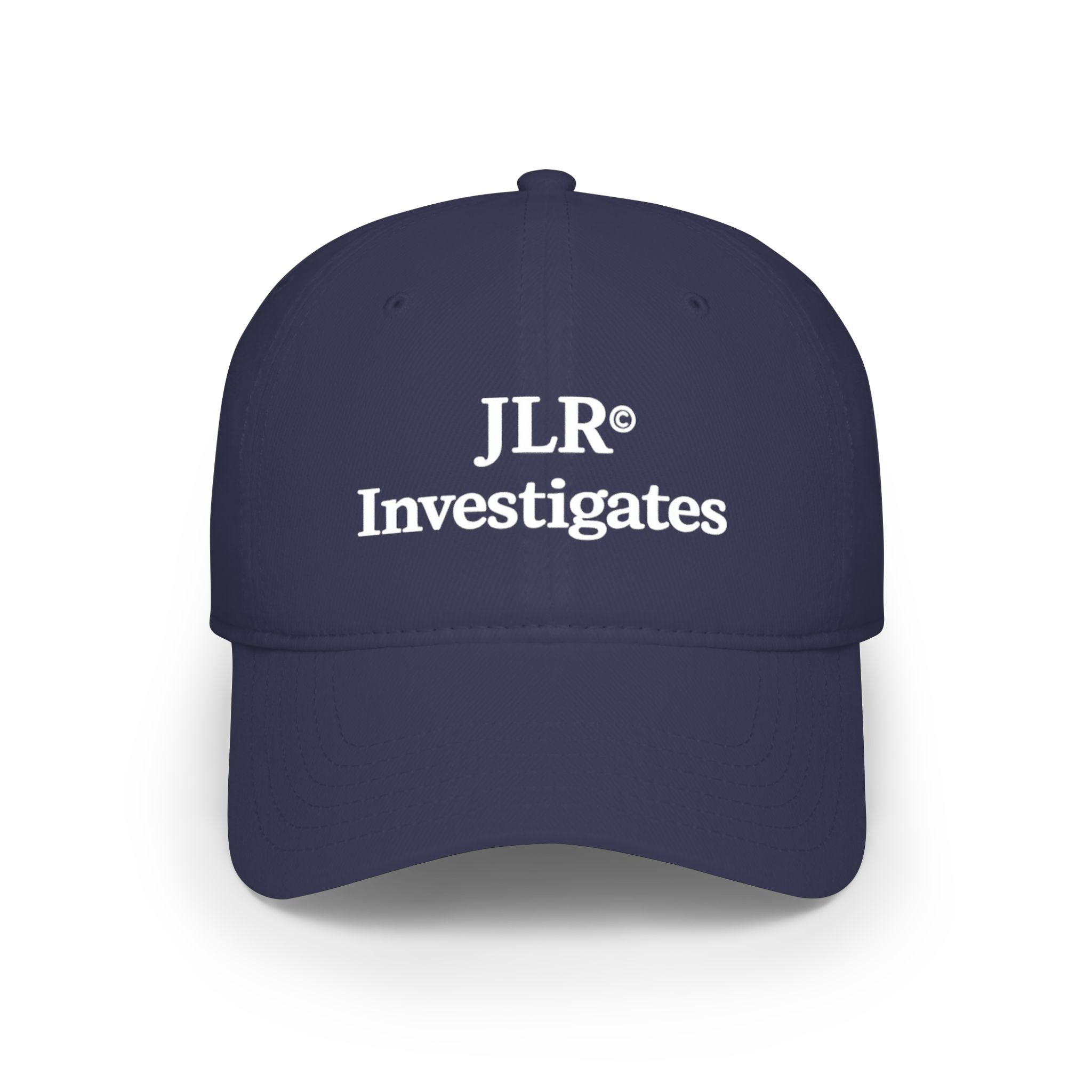 Retro JLR© Investigates Baseball Hat in dark navy — front view