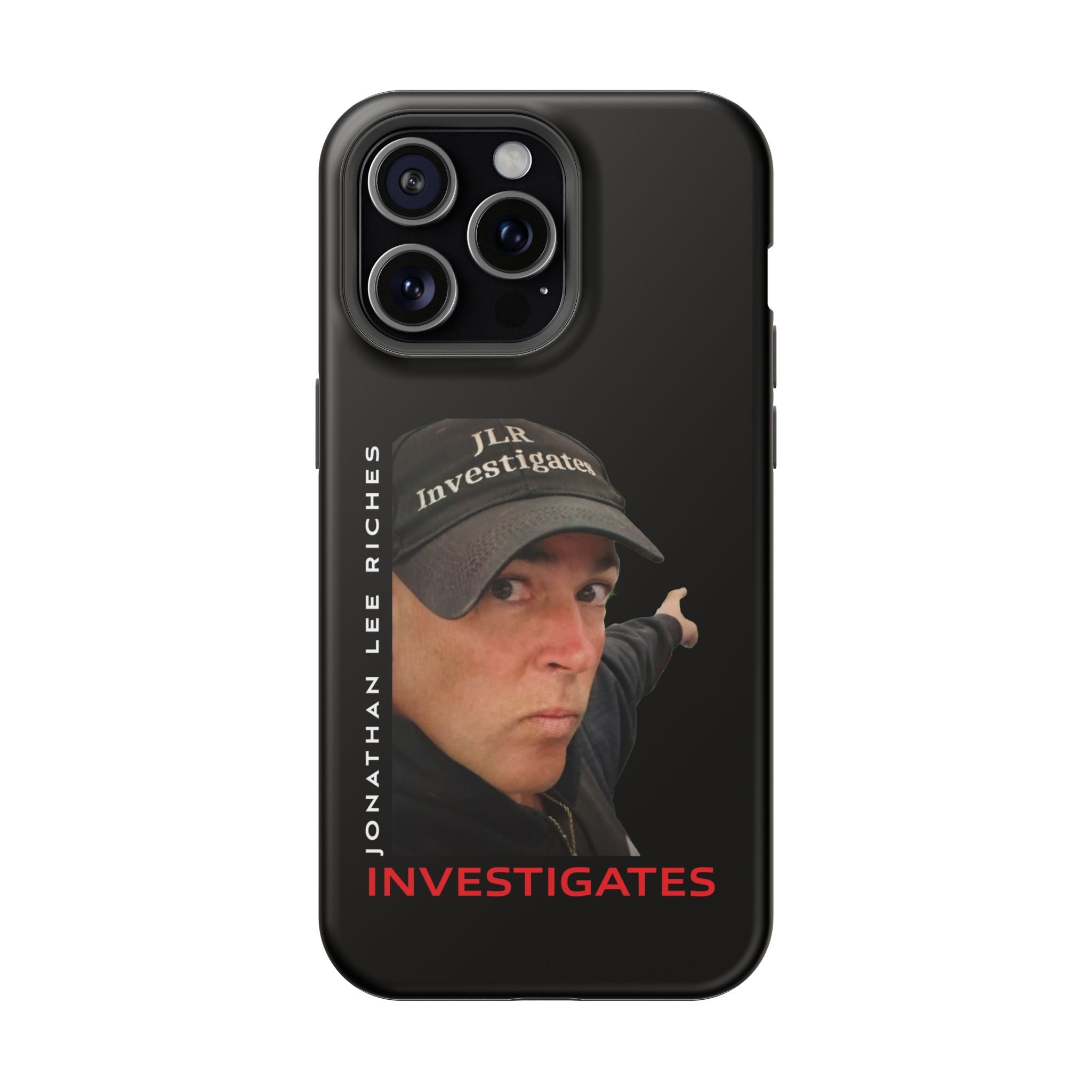 Phone Case — 'JLR© Investigates' Magnetic Impact-Resistant Case with Jonathan Lee Riches Portrait