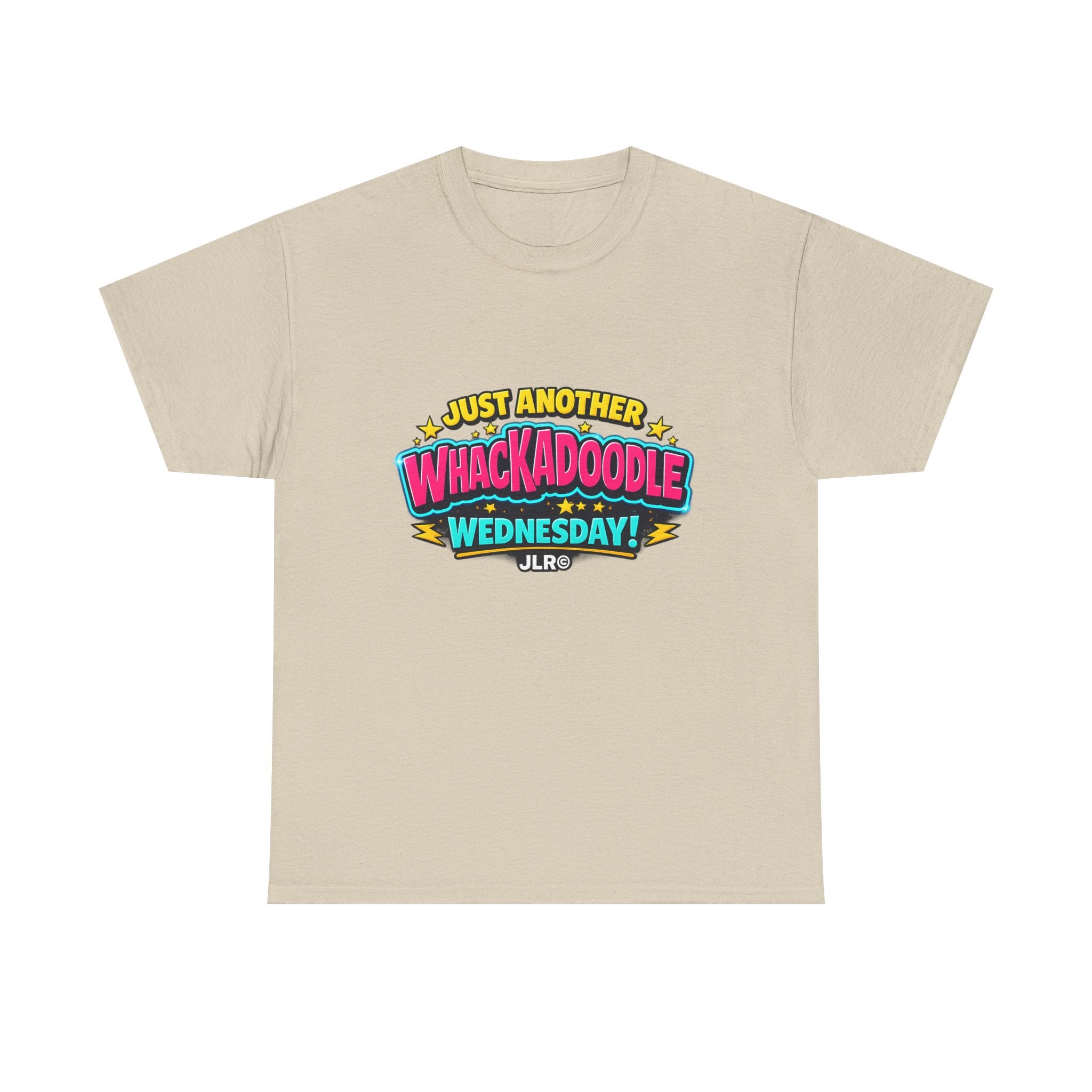 Sand Whackadoodle Wednesday graphic t-shirt — JLR Investigates unisex bold retro tee