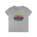 Whackadoodle Wednesday V-Neck T-Shirt in Sport Grey with retro graphic print – JLR© Investigates