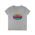 Whackadoodle Wednesday V-Neck T-Shirt in Sport Grey with retro graphic print – JLR© Investigates