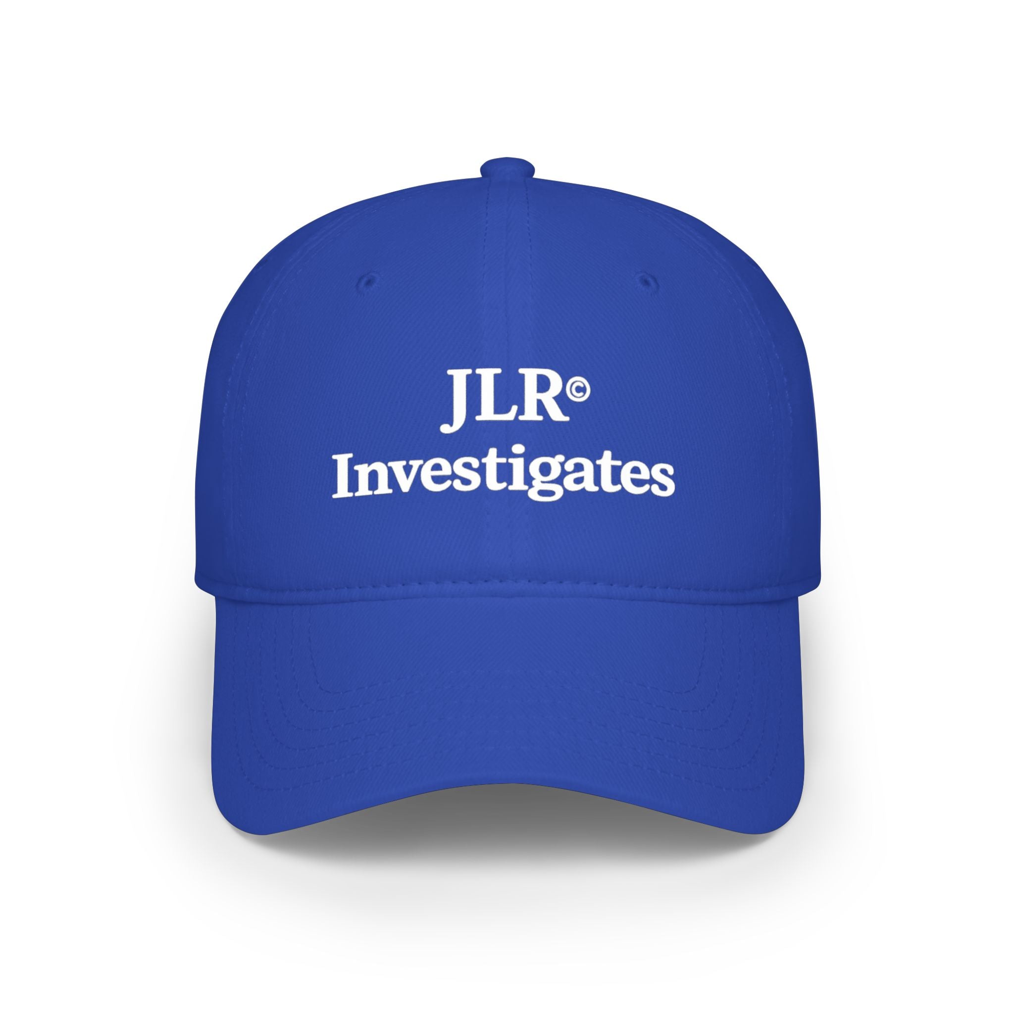 Retro JLR© Investigates Baseball Hat in royal blue — front view