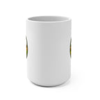 JLR© Army 15 oz white ceramic mug, front view