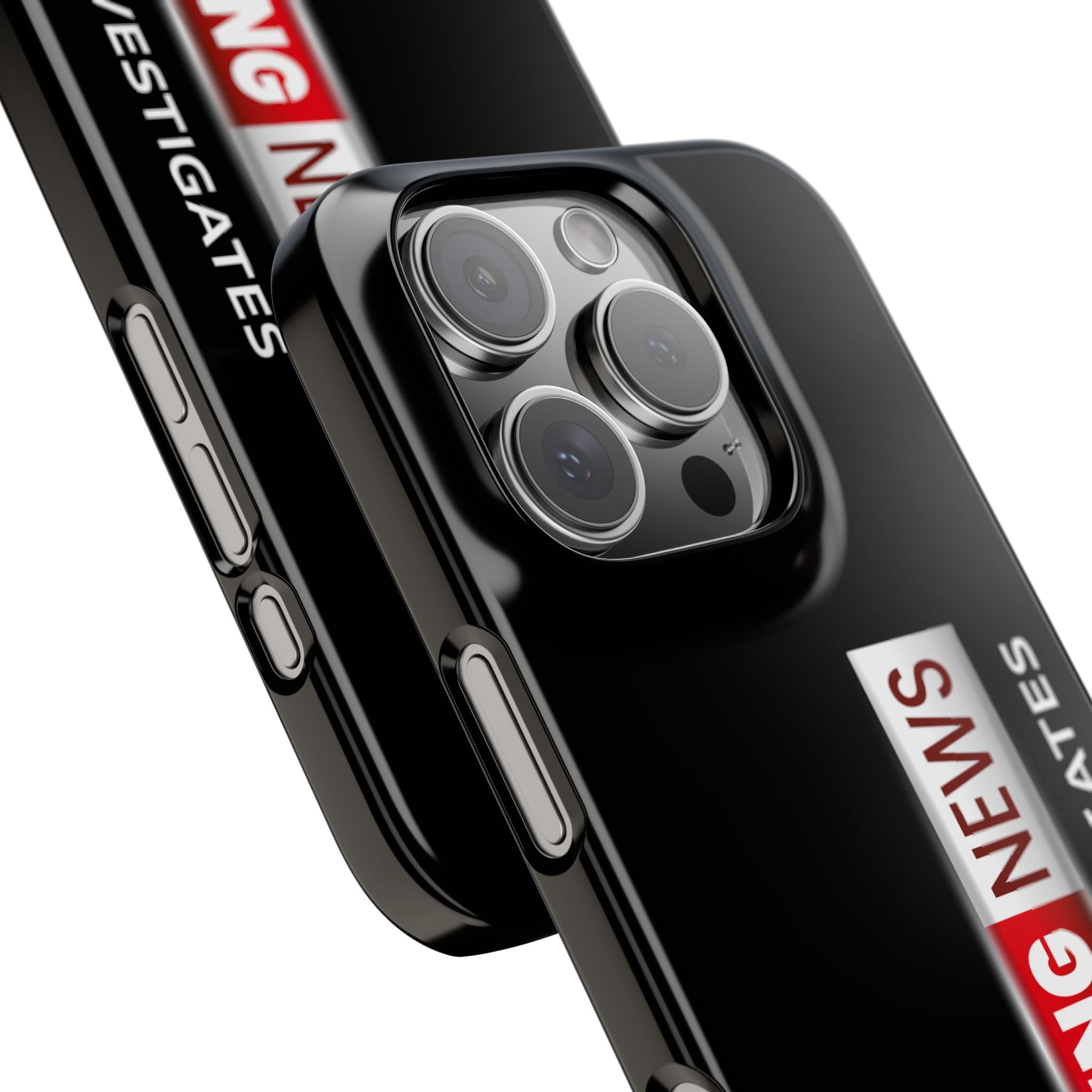 Slim Phone Case — "Breaking News" JLR© Investigates Graphic