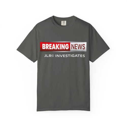 Breaking News! Graphic T-Shirt in Pepper — Front view | JLR© Investigates