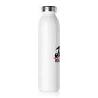 JLR© Bold Logo design on a white 20 oz water bottle.