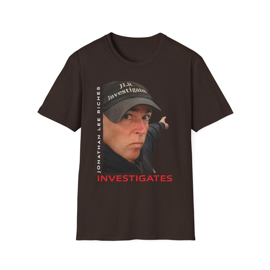 Investigates T-Shirt — Jonathan Lee Riches Investigation Fan Tee