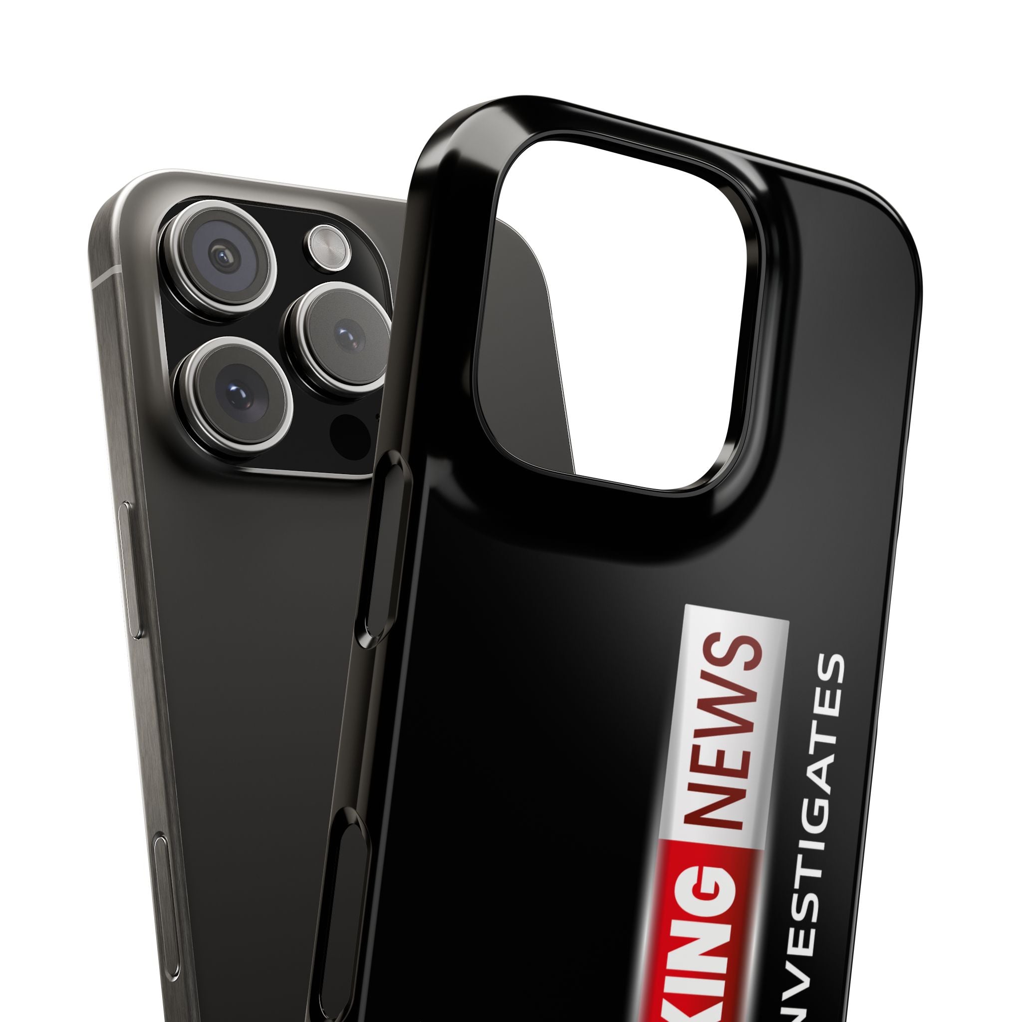 Slim Phone Case — "Breaking News" JLR© Investigates Graphic